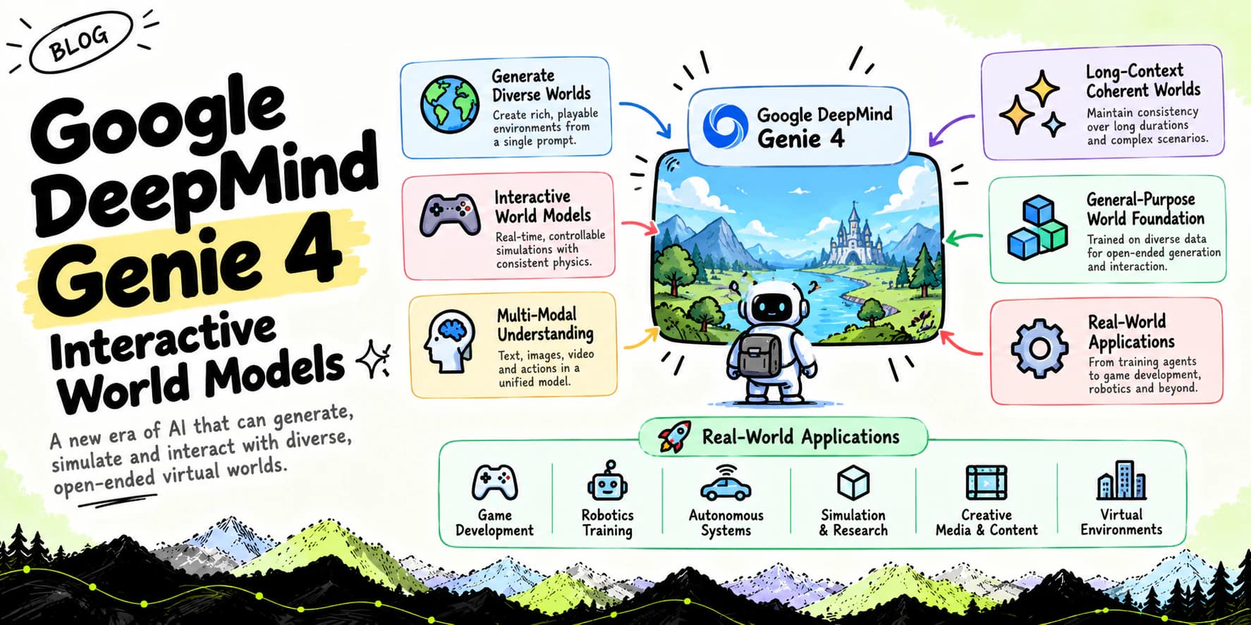 Google DeepMind Genie 4: Architectural Blueprint of Action-Controllable Interactive World Models and Multimodal Simulation — Technical Architecture Diagram by Sameer Bagul Google DeepMind Genie 4: Architectural Blueprint of Action-Controllable Interactive World Models and Multimodal Simulation — Architectural Infographic and Systems Diagram