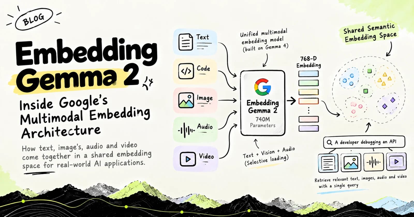 EmbeddingGemma 2: Inside Google's Multimodal Embedding Architecture — Technical Architecture Diagram by Sameer Bagul EmbeddingGemma 2: Inside Google's Multimodal Embedding Architecture — Architectural Infographic and Systems Diagram